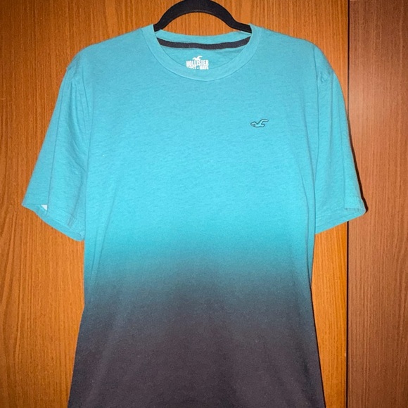 Hollister Other - Hollister Men's Teal and Charcoal Ombre T-Shirt